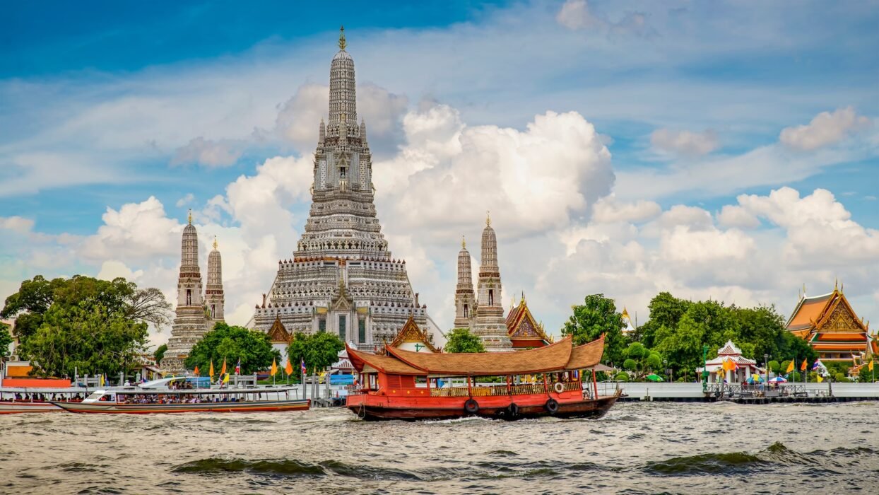 Bangkok temple and skyline